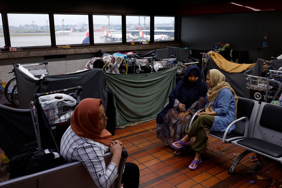 Afghan refugees camp out in Brazilian airport in search of new life