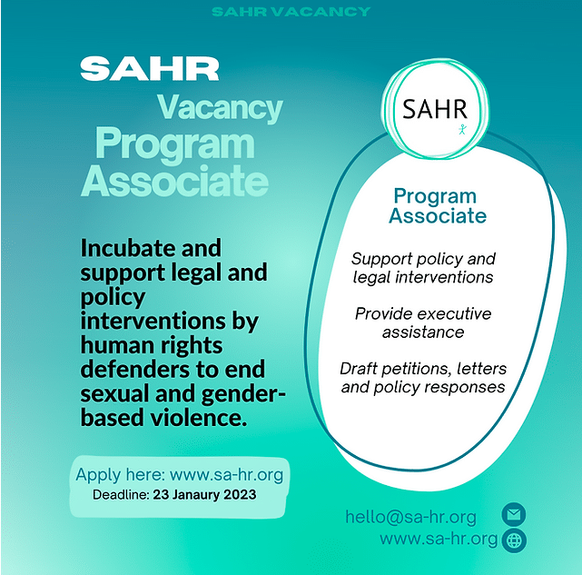 Join SAHR as a Program Associate Consultant!