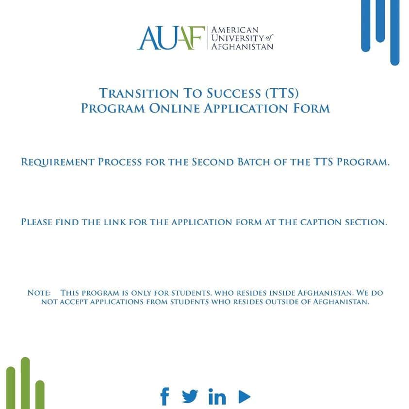 Transition To Success (TTS) Program Online Application Form