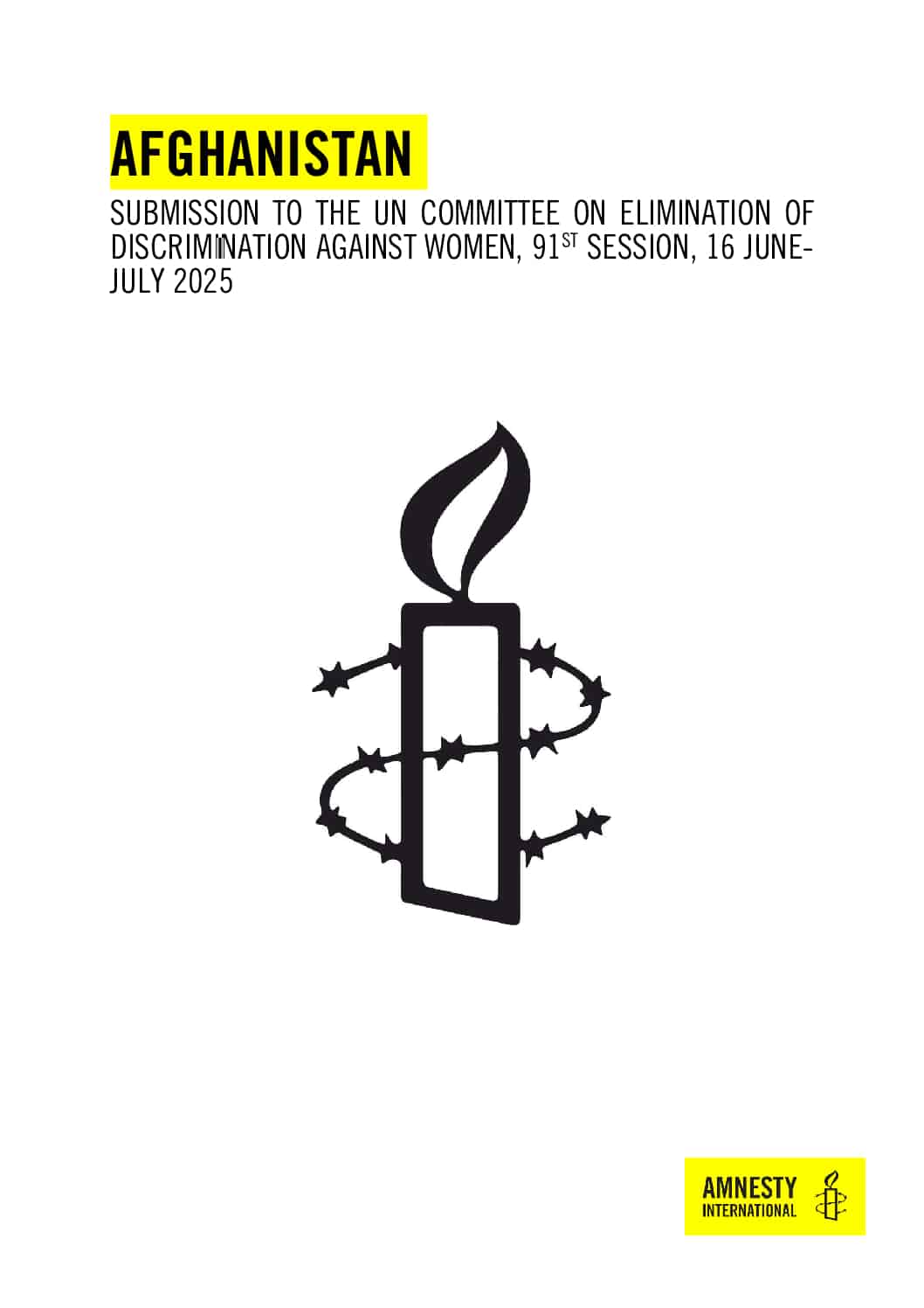 Systematic Violations of Women’s Rights in Afghanistan: A New Report by Amnesty International and the UN Committee on the Elimination of Discrimination against Women