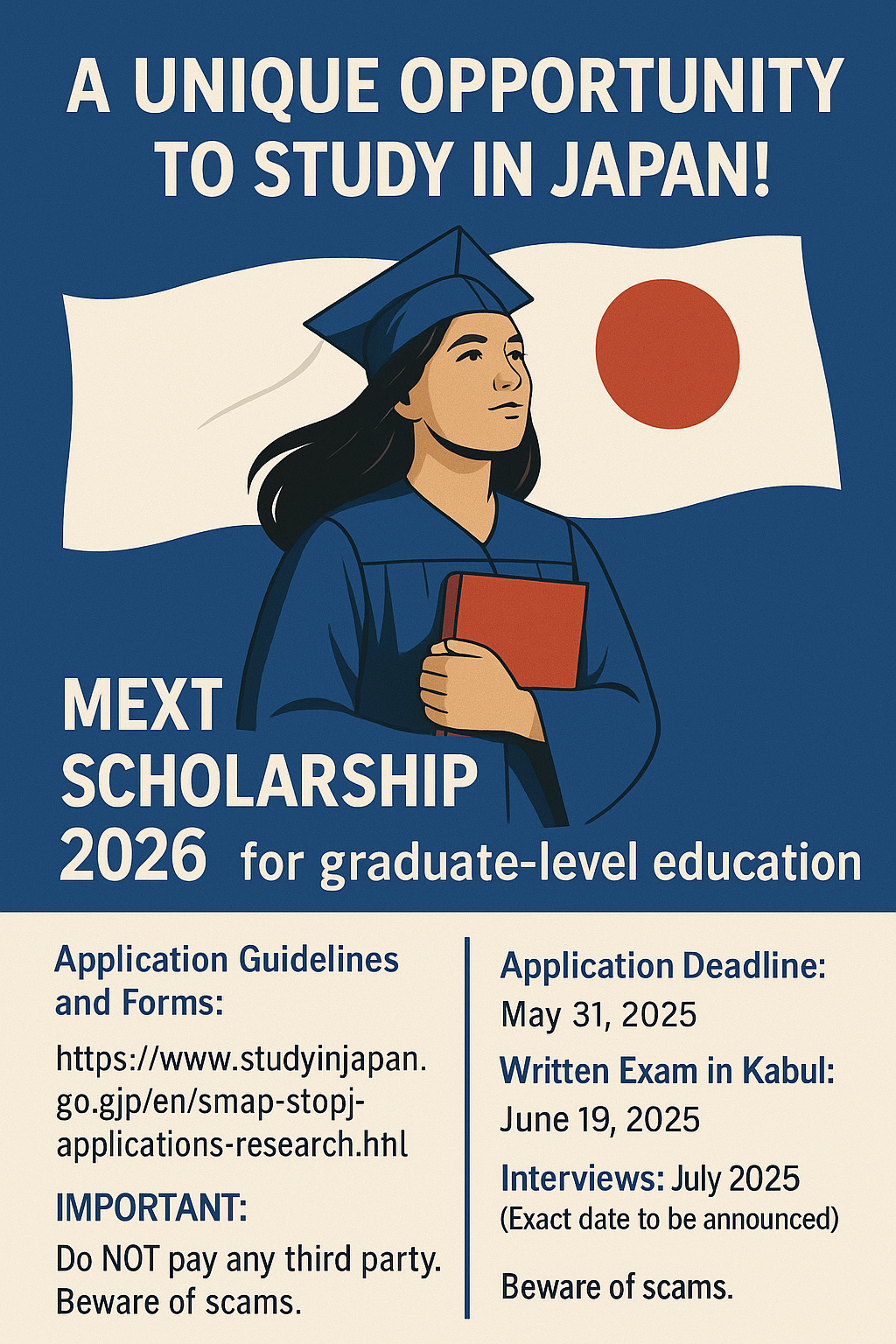 MEXT Scholarship 2026 – Fully Funded Study Opportunity in Japan for Afghan Students